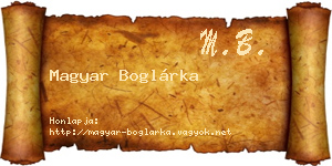 Magyar Boglárka névjegykártya